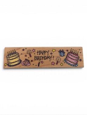 Rubber  Stamp Vintage 1998 Birthday Border Stamp by Hero Arts